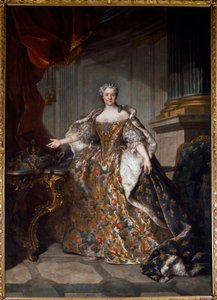 Porträtt av Marie Lesczinska (Lesczynska) (1703-1768) Drottning av Frankrike Målning av Louis Tocque (1696-1772) 1740 sön. 2,77x1,91 m - Porträtt av Marie Leczinska (Leszczynska) (1703-1768) - Målning av Louis Tocque (1696-1772), olja på duk (277x7x191 cm) av Louis Tocqué