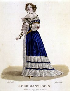Francoise Athenais (Francoise-Athenais) av Rochechouart Mortemart, Marquise de Montespan (eller Madame de Montespan) (1640-1707) - i "French Gallery of Famous Women", teckning av Louis Maris Lante, Paris