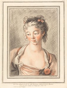 Byst av en ung kvinna som tittar ner, 1773 eller senare. av Louis Marin Bonnet