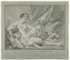 Amor ber Venus att lämna tillbaka sina pilar L