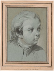 Huvudet av en ung pojke vridet tre fjärdedelar åt höger av Louis Marin Bonnet