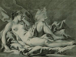 Venus sover, efter Francois Boucher; Venus sömn, efter Francois Boucher, 1771 av Louis Marin Bonnet