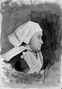 Bretagne bondekvinna, 1884. av Louis Michel Eilshemius