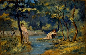 Stående och liggande nymfer, 1908.