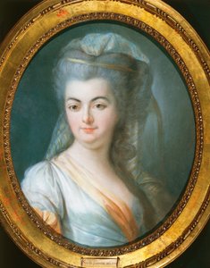 Porträtt av beslöjad kvinna av Louis Michel van Loo (1707-1771), pastell på pergament av Louis Michel van Loo