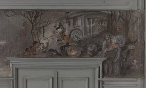 Le repas des comédiens - Modell för Jean Coquelins matsal, Villa Longchamp, Neuilly, omkring 1900 (olja)