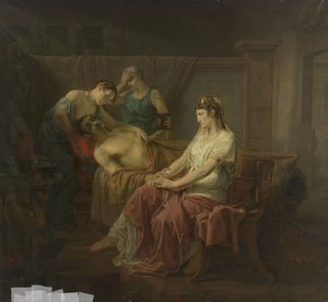 Den dödligt sårade Mark Anthony med Cleopatra