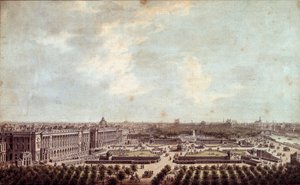 Utsikt över Place Louis XV (nuvarande Place de la Concorde i Paris Akvarell av Louis Nicolas de Lespinasse (1734-1808) 1778 Paris, Musee Carnavalet