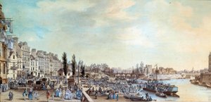 Utsikt över Saint Pauls hamn och kontoret för vattenbåtar 1782 Pastellmålning av Louis de Lespinasse (1734-1808) 1782 Paris, Musee Carnavalet av Louis Nicolas de Lespinasse