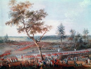 Belägringen av Yorktown den 19 oktober 1781. Detalj (olja på duk