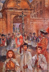 Högtidlig procession vid Frejus för att hedra helgonet Leonce av Louis Ollier