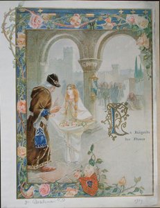 St. Rosalina av Villeneuve (1267-1329) c.1900 (färg litho) av Louis Ollier