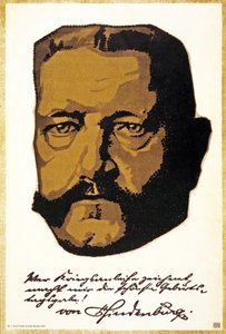 Porträtt av general fältmarskalk Paul von Hindenburg, publicerat. München, 1917