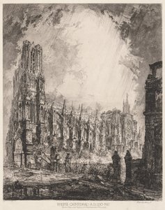 Reims katedral och ruinerna av ärkebiskopens palats av Louis Orr