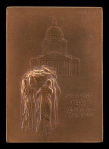 President Sadi Carnots kropp Borne to the Panthéon [framsidan], 1894. av Louis Oscar Roty