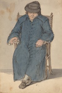 Man sover i en lång blå kappa av Louis Philippe Boitard
