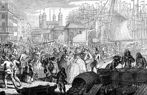 Importen av Storbritannien från Frankrike..., 1757. av Louis Philippe Boitard