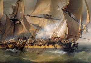 Strid mellan den franska fregatten La Bayonnaise"" och den engelska fregatten "" L