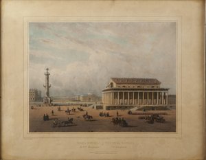 Börs i Sankt Petersburg, slutet av 1840-talet. av Louis Pierre Alphonse Bichebois