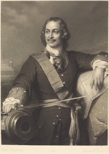 Peter den store av Ryssland av Louis Pierre Henriquel after Paul Delaroche
