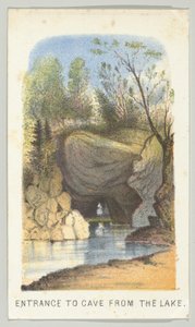Entré till grottan från sjön, från serien, Views in Central Park, New York, del 2, 1864.