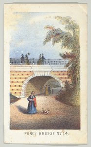 Fancy Bridge nr. 14, från serien, Views in Central Park, New York, del 3, 1864. av Louis Prang