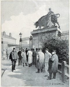 Anfallare på slakteriet Villette av Louis Remy Sabattier