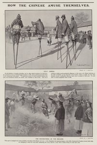 Hur kineserna roar sig (litho) av Louis Remy Sabattier