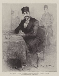 Vår kungliga besökare, Hans Majestät Muzaffer-ed-Din, Shah av Persien av Louis Remy Sabattier