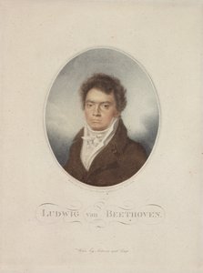 Lugwig van Beethoven (1770-1827) graverad av Blasius Hofel (1792-1863) 1814 (mezzotint) av Louis Rene Letronne