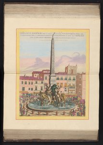 Vierstromenfontein te Rom Panfilio obelisk, uppförd av N. S. Innocentio X:s helighet (...) (titel på objektet) av Louis Rouhier