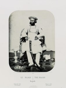 En kunglig Natch på ön Jug Navas Oudeypour; The Rajah, ca 1865-68 (albumintryck) av Louis Rousselet