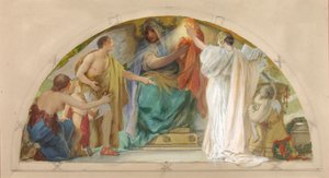 Fast övertygelse - sanning, djärvhet, självförtroende (studie för överdörr, Old Senate Office Building) av Louis Schaettle