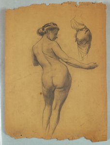 Studie av stående nakenfigur