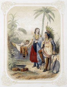 Familj i Oceanien - i "" Album of the young traveller"", illustrerad av Louis Lassalle