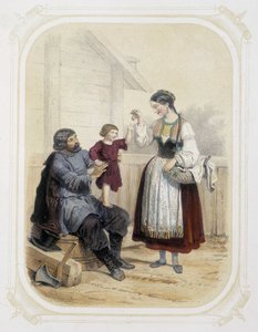 Familj i Ryssland - i "" Album av den unge resenären", illustrerad av Louis Lassalle