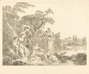 Herdens gåvor av Louis Simon Lempereur after François Boucher