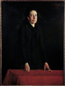 Commune de Paris: "" Porträtt av Louise Michel (1830-1905) vid podiet"" Den militanta anarkisten vid domstolen under hennes rättegång. Målning av Louis Tinayre (1861-1942) 1882 Sön. 1,29x0,95 m Paris, Musee Carnavalet OBS! Användning av detta arbete kan va