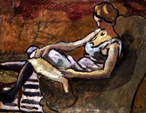 The Thinker, ca 1916 (olja på panel) av Louis Valtat