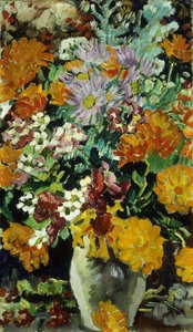 Vas med blommor; Vase de Fleurs, ca 1930 (olja på duk) av Louis Valtat
