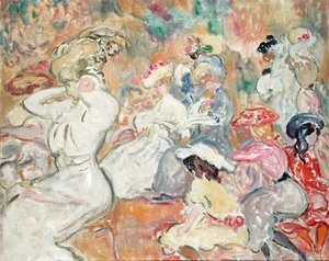 Unga kvinnor i trädgården, ca 1898 (olja på duk) av Louis Valtat