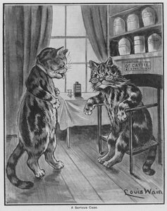 Ett allvarligt fall (gravyr) av Louis Wain