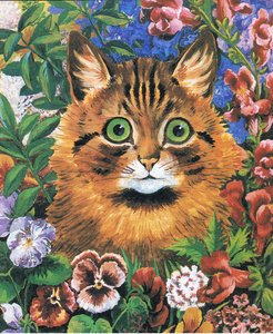 Kattstudie (färg litho)