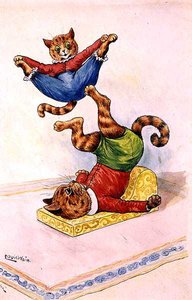Akrobaterna, ca 1905 av Louis Wain