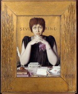 Porträtt av Caroline Remy kallad Severine (1855 - 1929), fransk journalist. Målning av Louis Welden Hawkins (1849 - 1910) Ec. Ang
