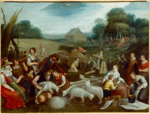 Sommar (olja på duk) av Louis de (circle of) Caullery