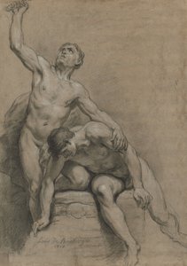 Två manliga nakenbilder, 1710.