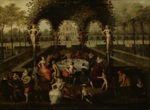 Venus, Bacchus och Ceres med dödliga i kärlekens trädgård