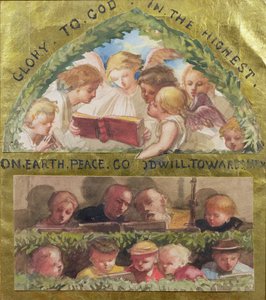 "Ära vare Gud i det högsta" (wc upplagd på guldpapper) av Louisa Anne Waterford