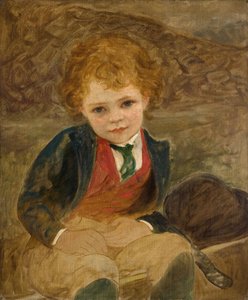 Studie av en pojke som sitter i en skottkärra, 1890.